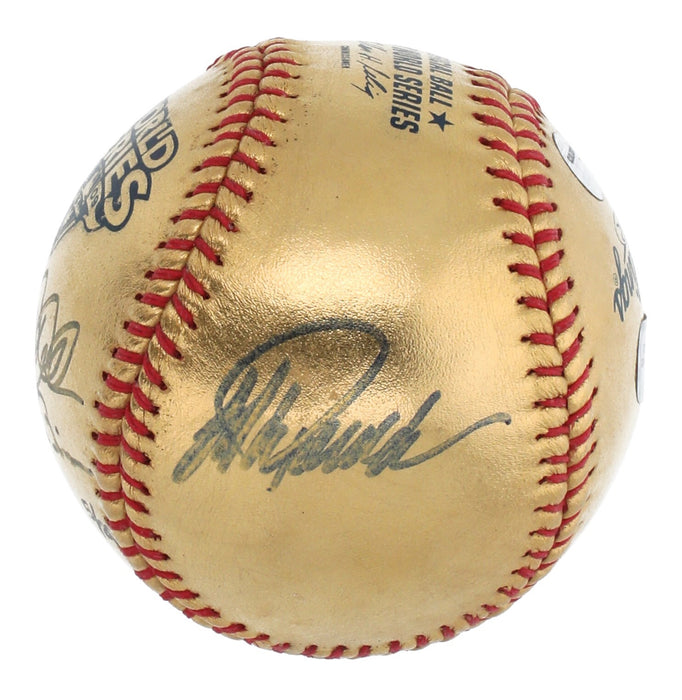 2009 New York Yankees Team Signed 24K Gold W.S. Baseball Derek Jeter Steiner COA