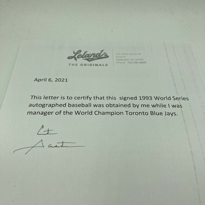 1993 Toronto Blue Jays World Series Champs Team Signed Baseball JSA COA