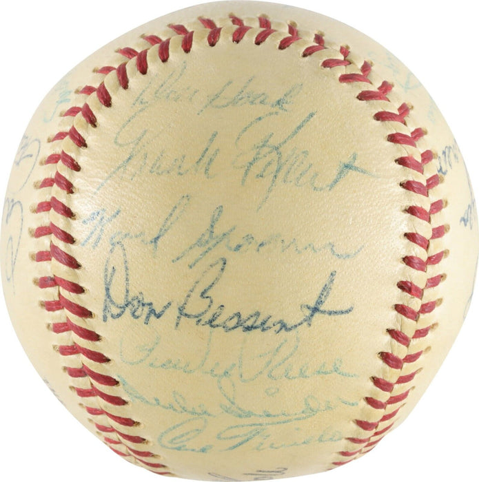 1955 Brooklyn Dodgers W.S. Champs Team Signed Baseball Jackie Robinson PSA DNA