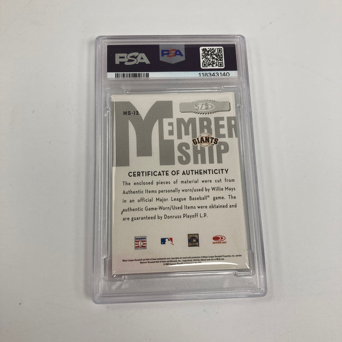 2005 Donruss Classics Willie Mays Auto Game Used Jersey Bat #5/5 PSA