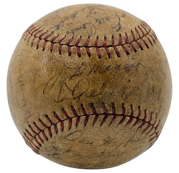 Lou Gehrig 1937 New York Yankees World Series Champs Team Signed Baseball JSA