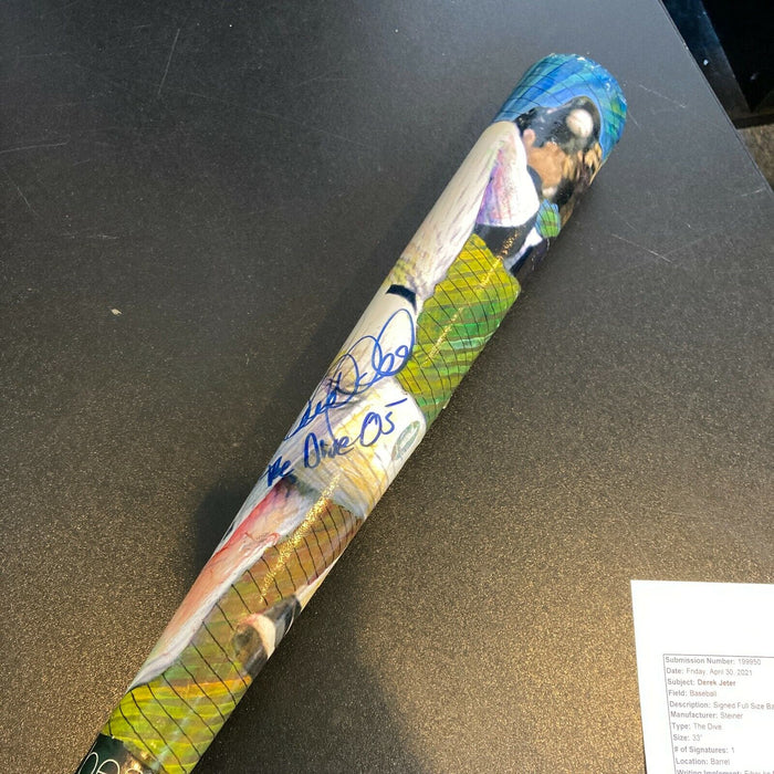 Beautiful Derek Jeter Signed Inscribed "The Dive" Special Edition Bat JSA COA