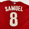Juan Samuel Game Used 2017 Philadelphia Phillies Majestic Jersey MLB Authentic