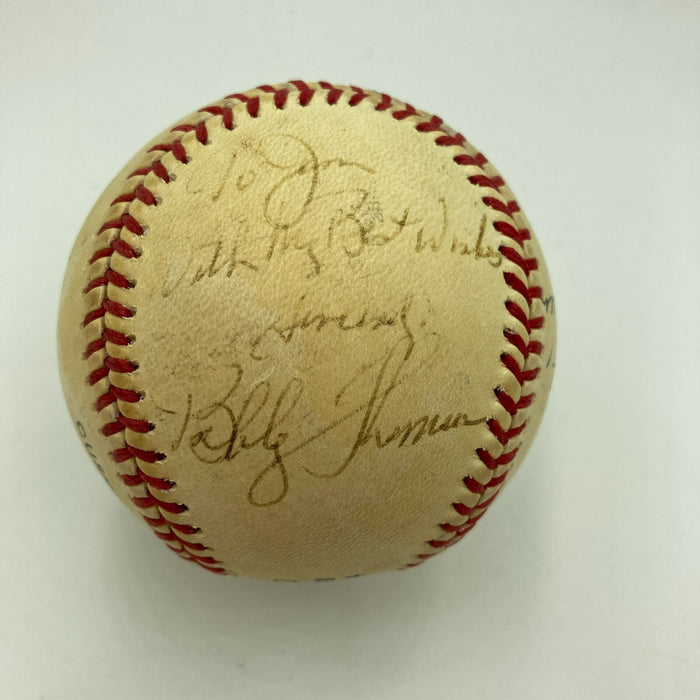 Willie Mays Bobby Thomson Branca Shot Heard 'Round World Signed Baseball PSA DNA