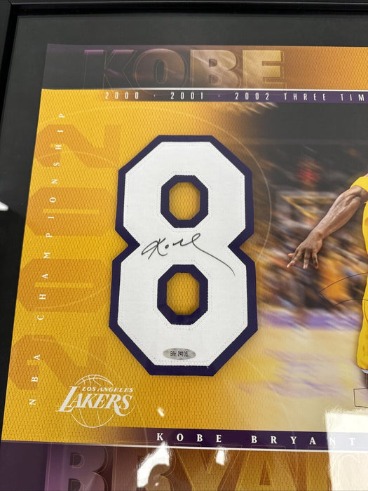 Kobe Bryant Signed Jersey Number #8 Display Upper Deck UDA COA Lakers