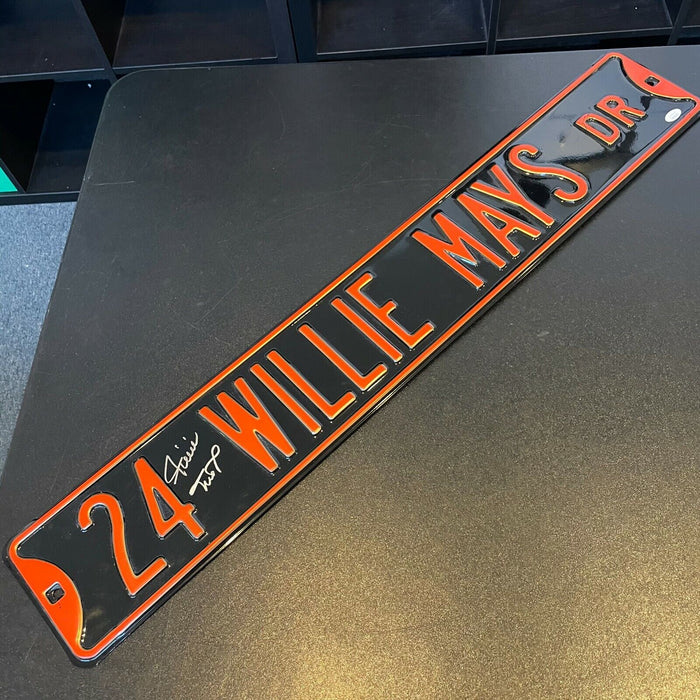 Willie Mays Signed Large Willie Mays Drive Street Sign Giants JSA COA