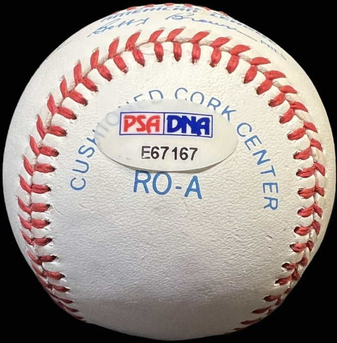 Mickey Mantle Joe Dimaggio Ted Williams Signed Baseball PSA DNA 8.5 MINT