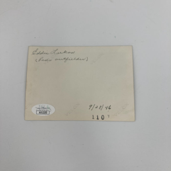 Eddie Lukon Signed Original 1946 Snapshot Photo Cincinnati Reds JSA COA