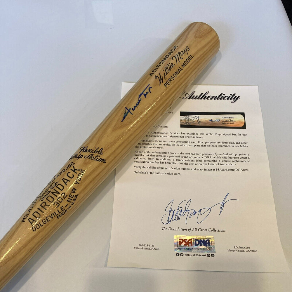 Willie Mays Signed Adirondack Game Model Baseball Bat With PSA DNA COA