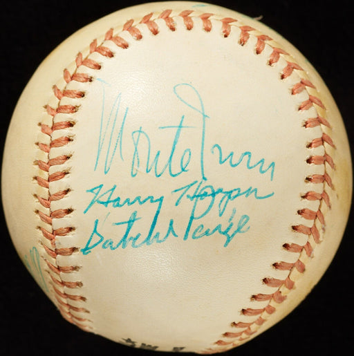 Satchel Paige 1970's Hall Of Fame Induction Multi Signed Baseball JSA COA