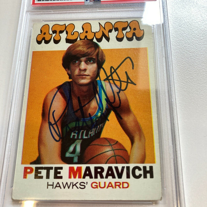 1971 Topps Pistol Pete Maravich Signed Autographed Basketball Card PSA DNA
