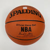 Magic Johnson Kareem Abdul-Jabbar Lakers HOF Legends Signed  Basketball PSA DNA