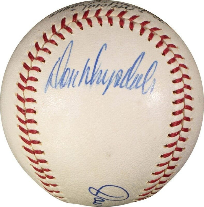 Beautiful Joe Medwick Sandy Koufax Don Drysdale Signed Baseball PSA DNA