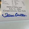 Steve Carlton Signed Hall Of Fame July 31st 1994 Induction Day Photo JSA COA