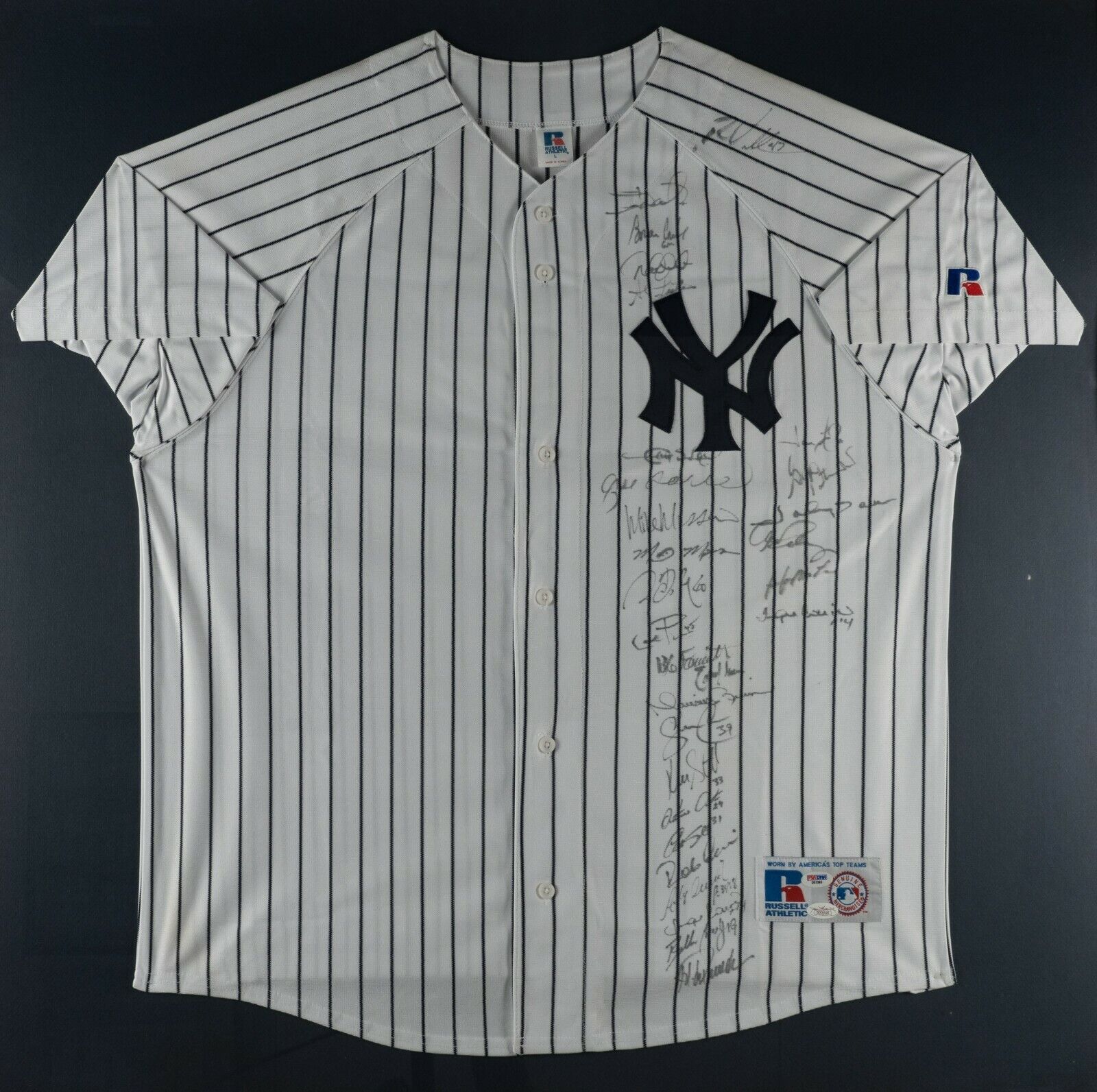 2005 New York Yankees Team Signed Jersey Derek Jeter Mariano Rivera JSA COA