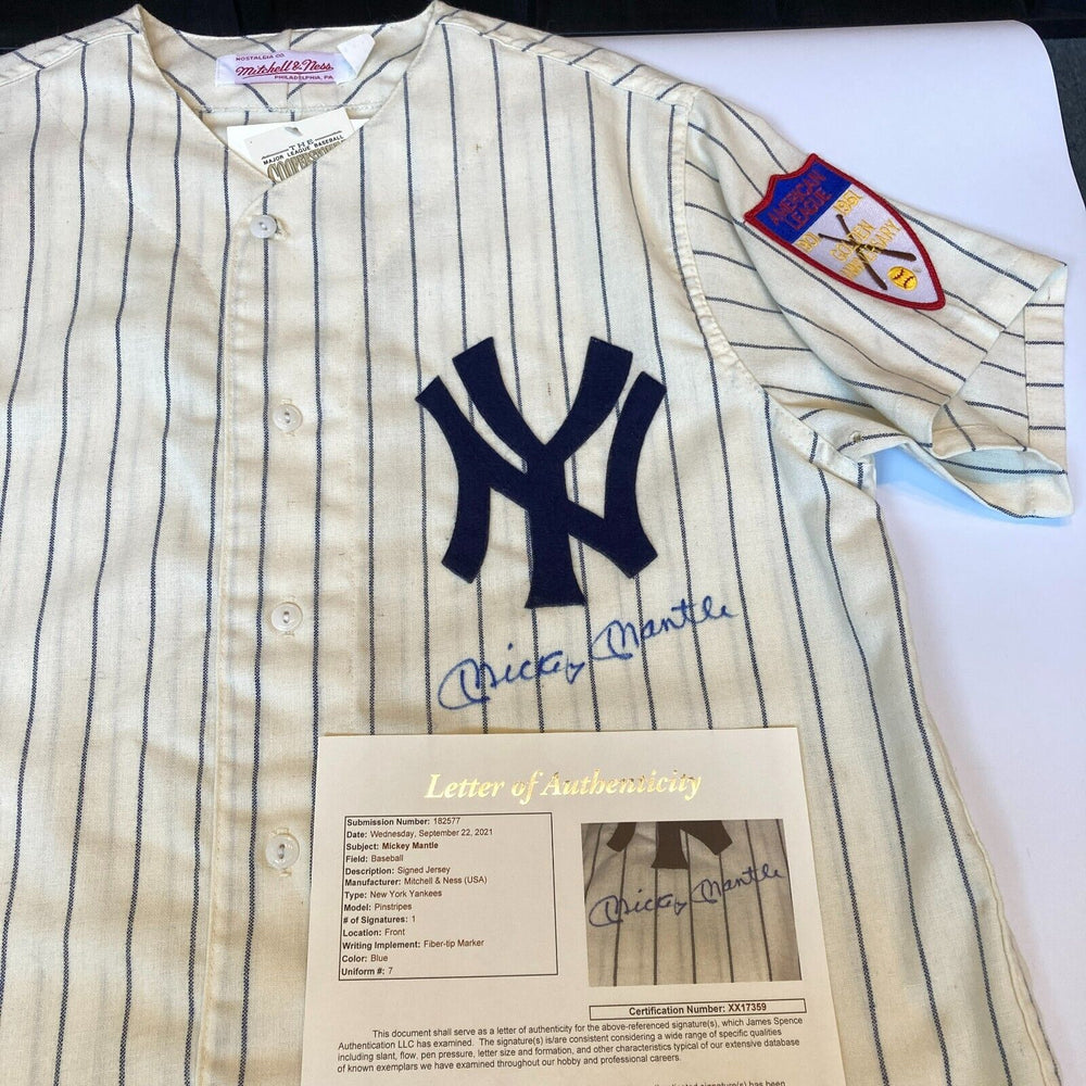 Mint Mickey Mantle Signed 1951 New York Yankees Rookie Game Model Jersey JSA COA