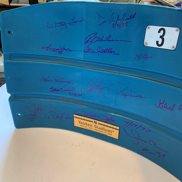 Derek Jeter Mariano Rivera Willie Mays Hank Aaron Signed Yankees Seatback W/ COA