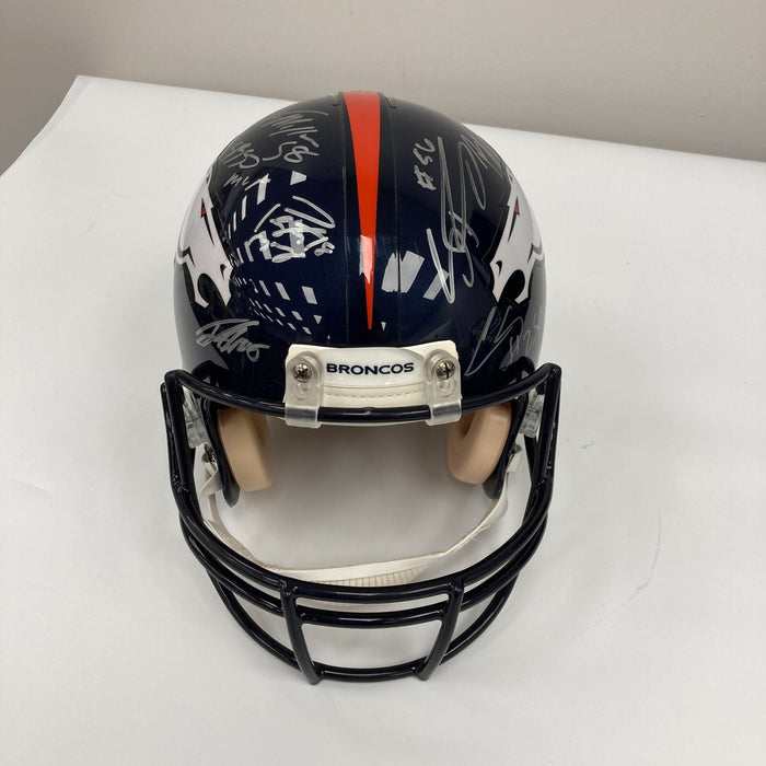 2015 Denver Broncos Super Bowl 50 Champs Team Signed Game Helmet JSA COA
