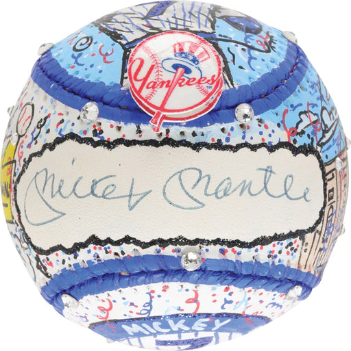 Mickey Mantle Signed Charles Fazzino Hand Painted Pop Art Baseball Beckett