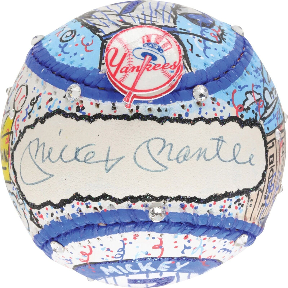 Mickey Mantle Signed Charles Fazzino Hand Painted Pop Art Baseball Beckett