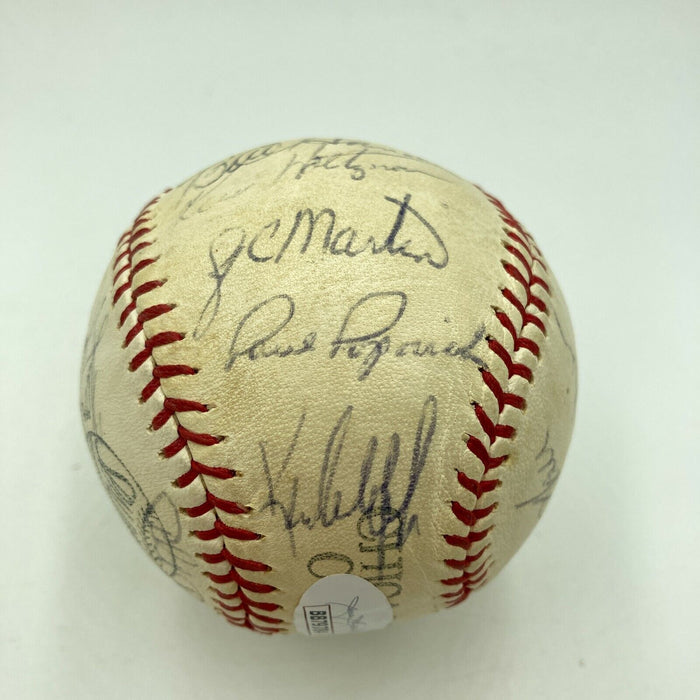 1970 Chicago Cubs Team Signed Vintage Spalding Cubs Baseball Ernie Banks JSA COA