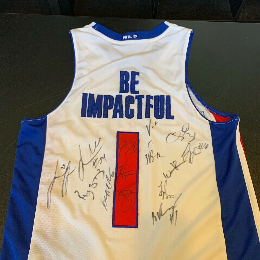 2010 Detroit Pistons Team Signed "Be Impactful" Authentic Adidas Jersey