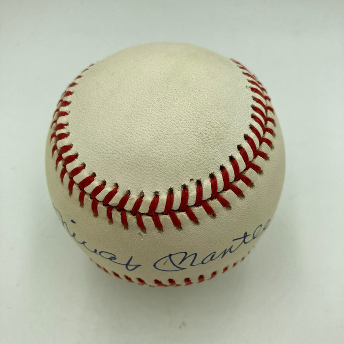 Mickey Mantle Signed American League Baseball PSA DNA Graded MINT 9