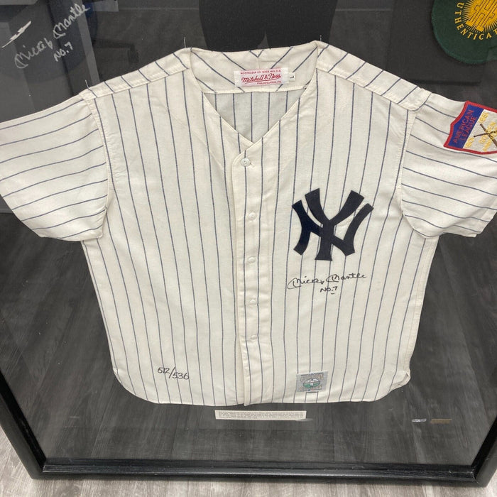 Magnificent Mickey Mantle Upper Deck UDA Signed Jersey, Hat & Baseball Display