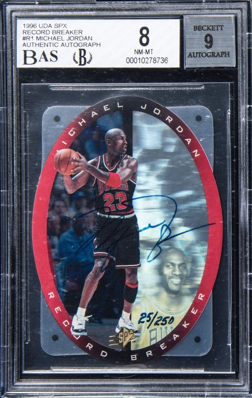 1996 SPx Record Breaker Michael Jordan AUTO /250 BGS Auto 9 UDA Upper Deck COA