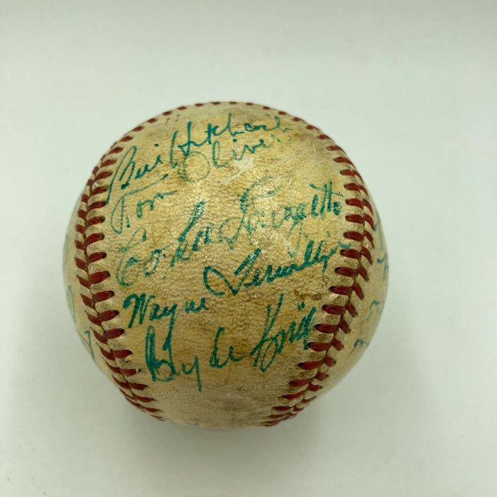 1954 Dodgers VS A's Hall Of Fame Game Team Signed Baseball Chief Bender JSA COA