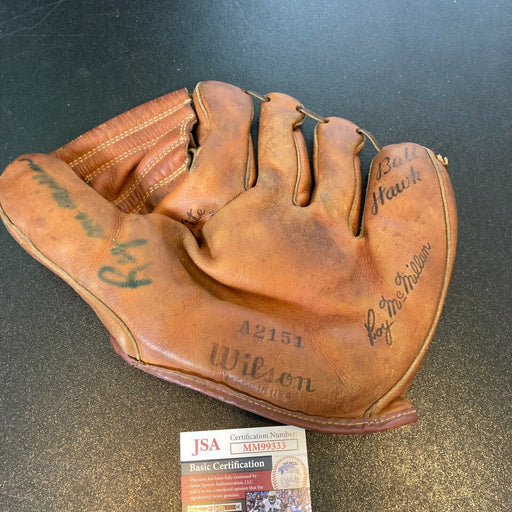 Roy McMillan Signed 1950's Game Model Baseball Glove With JSA COA