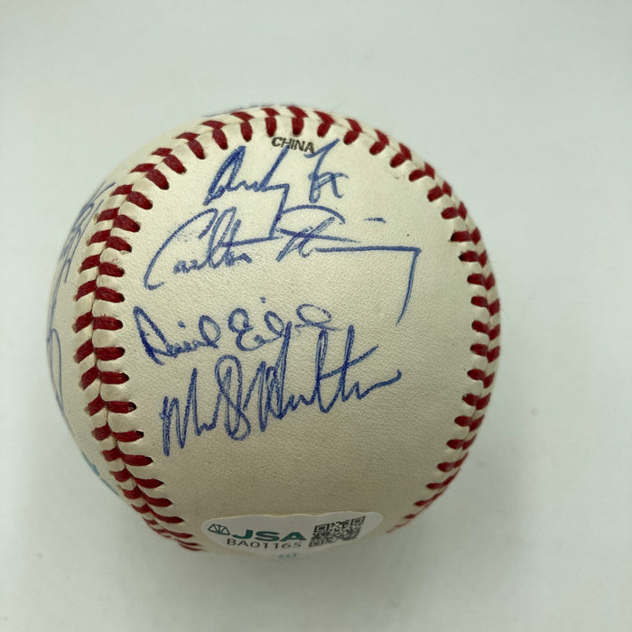 Derek Jeter Mariano Rivera Pre Rookie 1995 Columbus Clippers Signed Baseball JSA