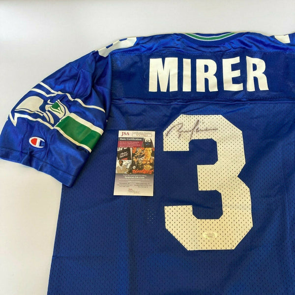 Rick Mirer Signed Authentic 1990's Seattle Seahawks Game Model Jersey JSA COA