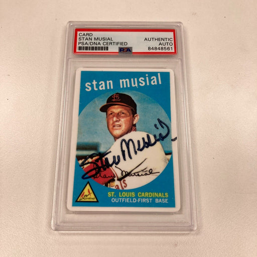 1959 Topps Stan Musial Signed Autographed Porcelain Baseball Card PSA DNA