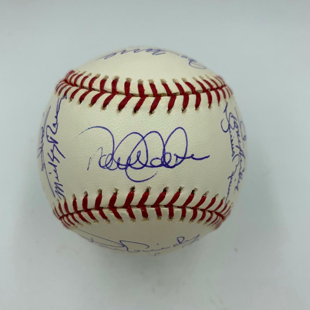 Derek Jeter Mariano Rivera Don Mattingly Yankees Legends Signed Baseball Steiner