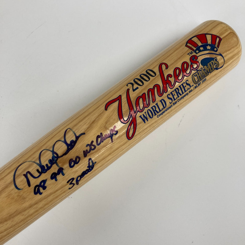 Derek Jeter "1998 1999 2000 W.S. Champs 3 Peat" Signed Baseball Bat Steiner JSA