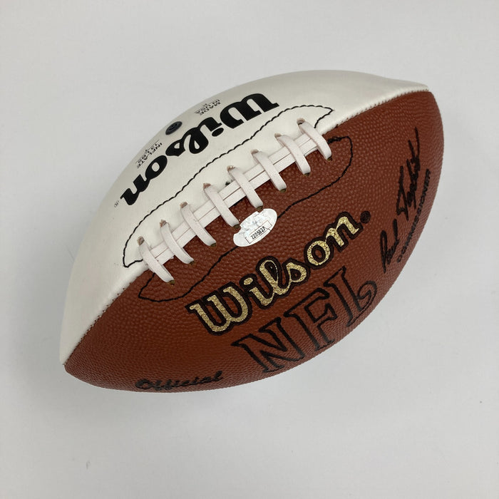 Tom Landry HOF 1990 Roger Staubach Signed Dallas Cowboys Football JSA COA