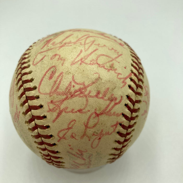 1951 Yankees World Series Champs Team Signed Baseball Mickey Mantle DImaggio JSA