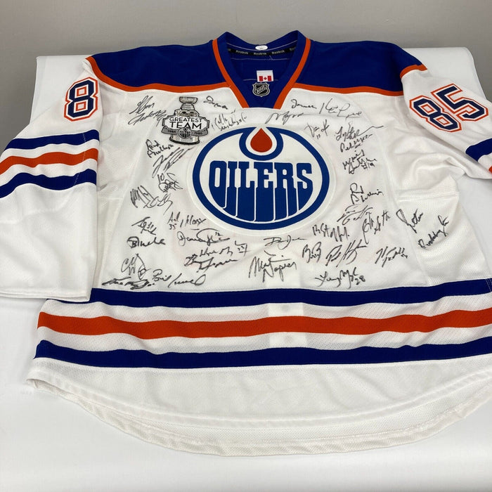 1984-85 Edmonton Oilers Stanley Cup Champs Team Signed Jersey Wayne Gretzky JSA