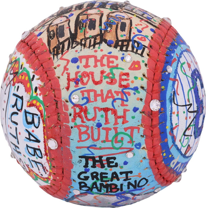 Babe Ruth Signed Charles Fazzino Hand Painted Pop Art Baseball JSA COA 1/1