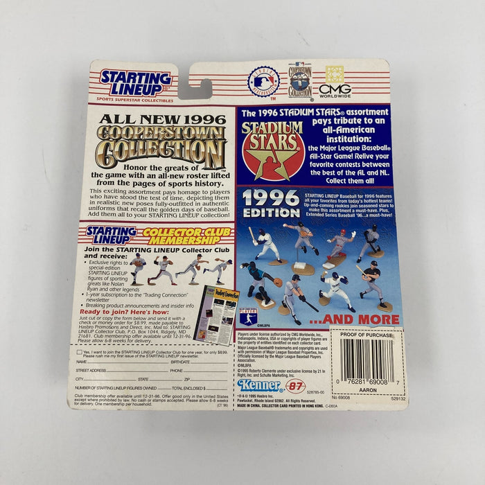 Hank Aaron Signed 1996 SLU Starting Lineup Cooperstown Collection JSA COA