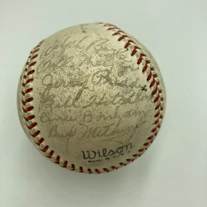 Phil Rizzuto 1940 Kansas City Blues Rookie Minor League Team Signed Baseball JSA