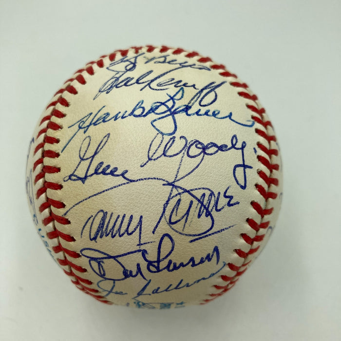 Mickey Mantle New York Yankees Hall Of Fame Legends Multi Signed Baseball JSA