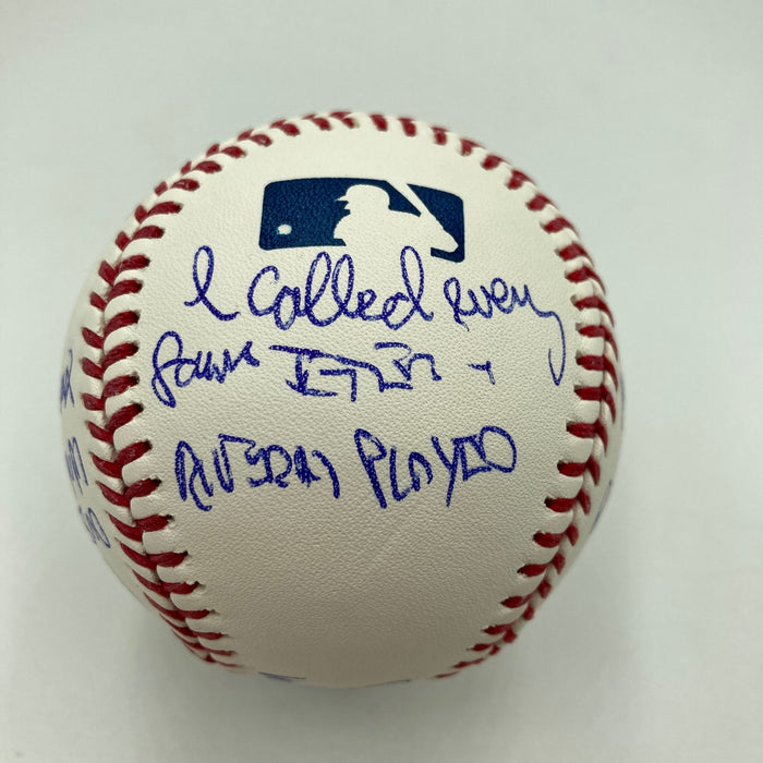 John Sterling Signed Heavily Inscribed STAT Baseball JSA COA RARE!