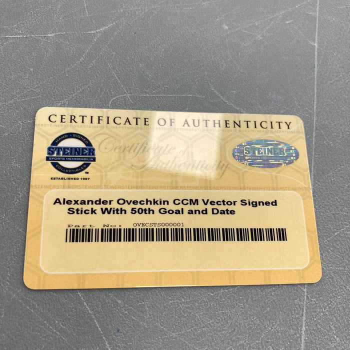 Alex Ovechkin Signed #50 4/13/06 Authentic Game Model Hockey Stick Steiner