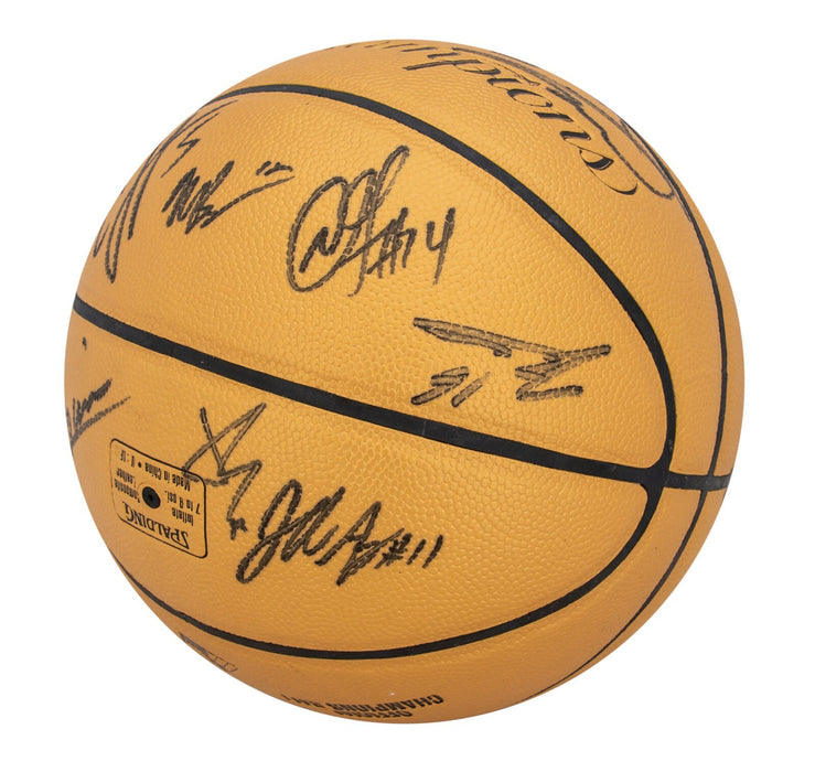 2013-14 San Antonio Spurs NBA Champs Team Signed Basketball Tim Duncan JSA COA