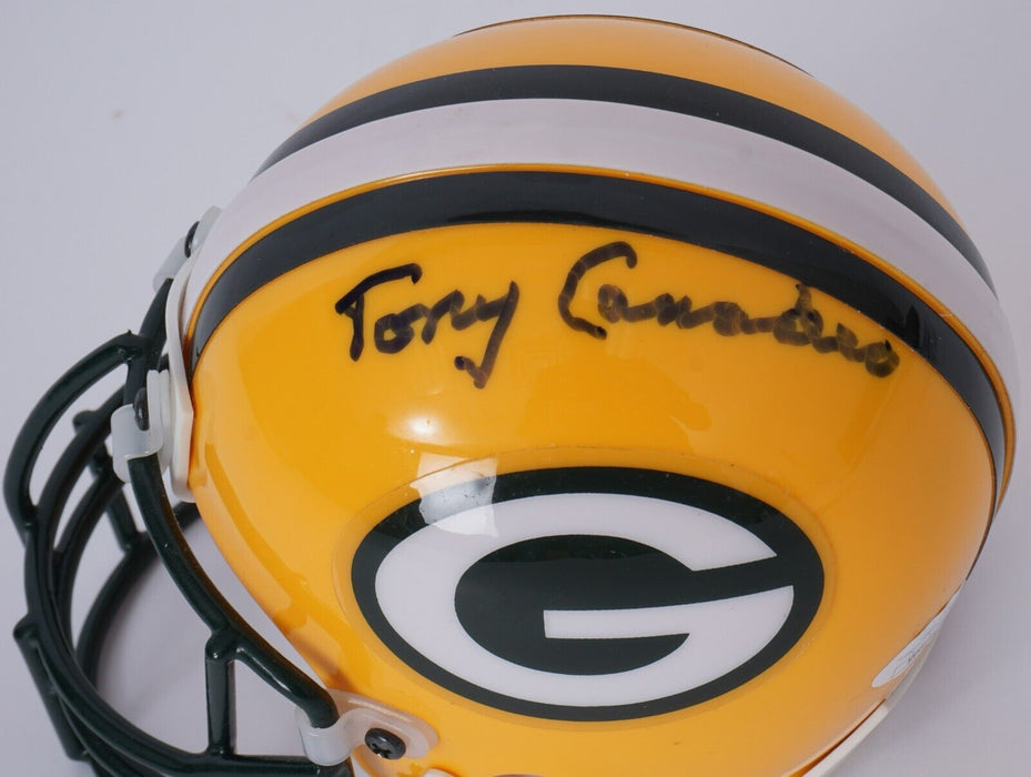 Tony Canadeo Signed Green Bay Packers Riddell Mini Helmet Beckett COA