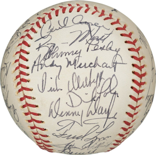 Beautiful Vintage 1975 Boston Red Sox Champs Team Signed Baseball PSA DNA & JSA