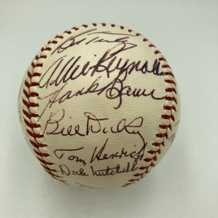 Earle Combs Sweet Spot Hall Of Fame Multi Signed American League Baseball JSA