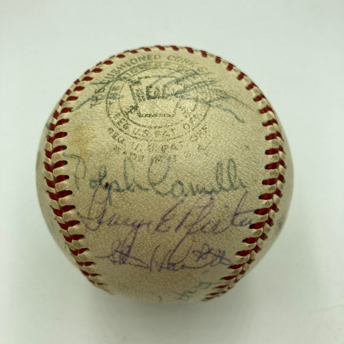 Joe Dimaggio 1960's Yankees Old Timers Day Multi Signed Baseball JSA COA